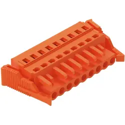Socket header, 9 pole, pitch 5.08 mm, angled, orange, 231-309/037-000