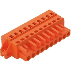 Socket header, 10 pole, pitch 5.08 mm, angled, orange, 231-310/031-000