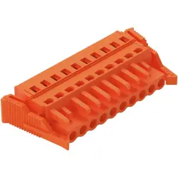 Socket header, 10 pole, pitch 5.08 mm, angled, orange, 231-310/037-000