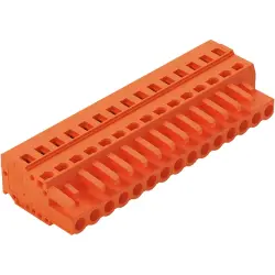 Socket header, 15 pole, pitch 5.08 mm, angled, orange, 231-315/026-000