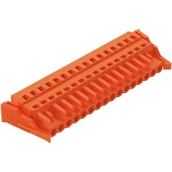 Socket header, 16 pole, pitch 5.08 mm, angled, orange, 231-316/037-000