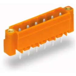 Pin header, 6 pole, pitch 5.08 mm, straight, orange, 231-336/108-000