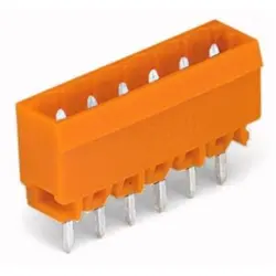 Pin header, 15 pole, pitch 5.08 mm, straight, orange, 231-345/001-000