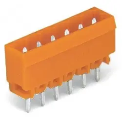 Pin header, 6 pole, pitch 5.08 mm, straight, orange, 231-366/001-000