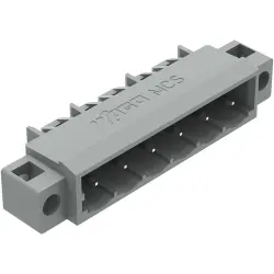 Pin header, 6 pole, pitch 5 mm, angled, gray, 231-436/040-000