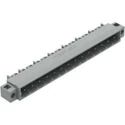 Pin header, 14 pole, pitch 5 mm, angled, gray, 231-444/040-000