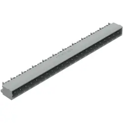 Pin header, 22 pole, pitch 5 mm, angled, gray, 231-452/001-000