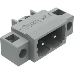 Pin header, 2 pole, pitch 5 mm, angled, gray, 231-462/040-000