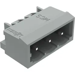 Pin header, 3 pole, pitch 5 mm, angled, gray, 231-463/001-000