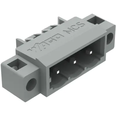 Pin header, 2 pole, pitch 5 mm, angled, gray, 231-463/040-000 - 1