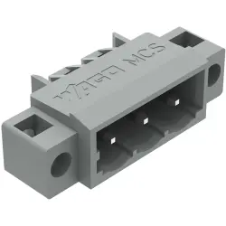 Pin header, 2 pole, pitch 5 mm, angled, gray, 231-463/040-000