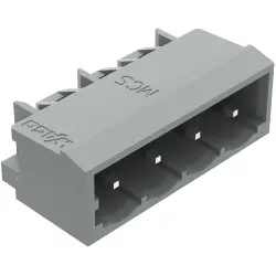 Pin header, 4 pole, pitch 5 mm, angled, gray, 231-464/001-000