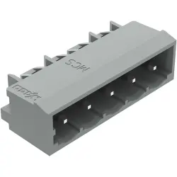 Pin header, 5 pole, pitch 5 mm, angled, gray, 231-465/001-000