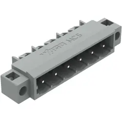 Pin header, 5 pole, pitch 5 mm, angled, gray, 231-465/040-000