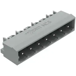 Pin header, 7 pole, pitch 5 mm, angled, gray, 231-467/001-000