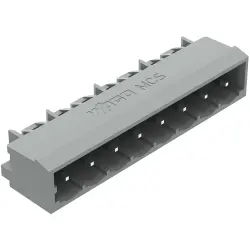 Pin header, 8 pole, pitch 5 mm, angled, gray, 231-468/001-000