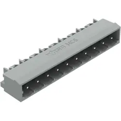 Pin header, 10 pole, pitch 5 mm, angled, gray, 231-470/001-000