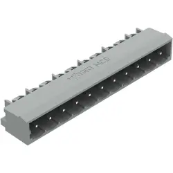 Pin header, 11 pole, pitch 5 mm, angled, gray, 231-471/001-000