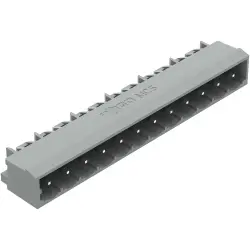 Pin header, 12 pole, pitch 5 mm, angled, gray, 231-472/001-000