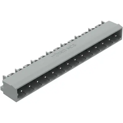 Pin header, 14 pole, pitch 5 mm, angled, gray, 231-474/001-000 - 1