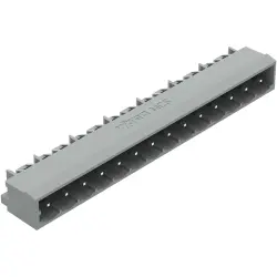 Pin header, 14 pole, pitch 5 mm, angled, gray, 231-474/001-000