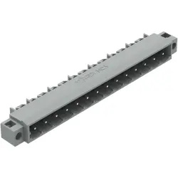 Pin header, 14 pole, pitch 5 mm, angled, gray, 231-474/040-000