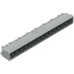 Pin header, 15 pole, pitch 5 mm, angled, gray, 231-475/001-000