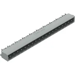Pin header, 19 pole, pitch 5 mm, angled, gray, 231-479/001-000