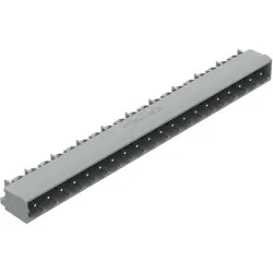 Pin header, 20 pole, pitch 5 mm, angled, gray, 231-480/001-000