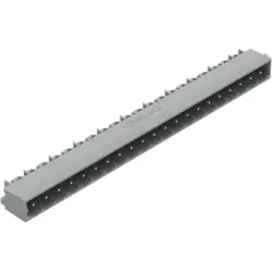Pin header, 21 pole, pitch 5 mm, angled, gray, 231-481/001-000