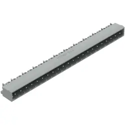 Pin header, 22 pole, pitch 5 mm, angled, gray, 231-482/001-000