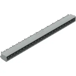 Pin header, 24 pole, pitch 5 mm, angled, gray, 231-484/001-000