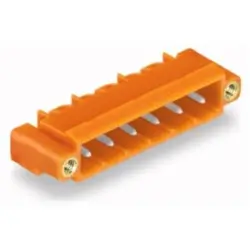 Pin header, 4 pole, pitch 5.08 mm, angled, orange, 231-534/108-000