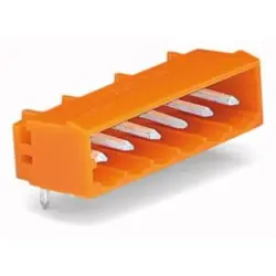 Pin header, 4 pole, pitch 5.08 mm, angled, orange, 231-564/001-000