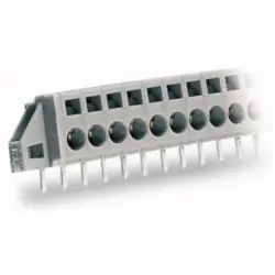 Connector, 2 pole, pitch 5 mm, angled, gray, 231-602/017-000