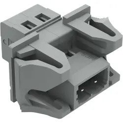 Pin header, 2 pole, pitch 5 mm, angled, gray, 231-602/114-000
