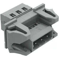 Pin header, 3 pole, pitch 5 mm, angled, gray, 231-603/114-000