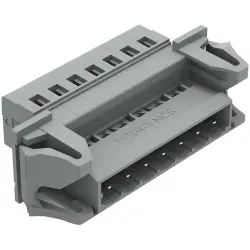 Pin header, 7 pole, pitch 5 mm, angled, gray, 231-607/114-000
