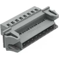 Pin header, 8 pole, pitch 5 mm, angled, gray, 231-608/114-000