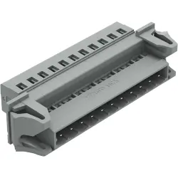 Pin header, 11 pole, pitch 5 mm, angled, gray, 231-611/114-000