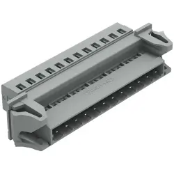 Pin header, 12 pole, pitch 5 mm, angled, gray, 231-612/114-000