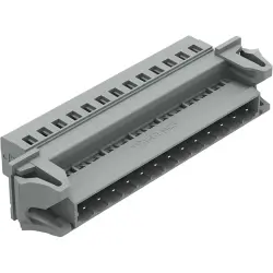 Pin header, 13 pole, pitch 5 mm, angled, gray, 231-613/114-000