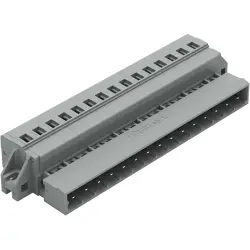 Pin header, 15 pole, pitch 5 mm, angled, gray, 231-615/019-000