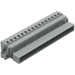 Pin header, 16 pole, pitch 5 mm, angled, gray, 231-616/019-000