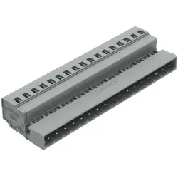 Pin header, 17 pole, pitch 5 mm, angled, gray, 231-617/018-000