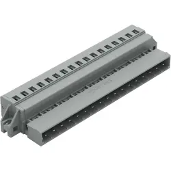 Pin header, 17 pole, pitch 5 mm, angled, gray, 231-617/019-000