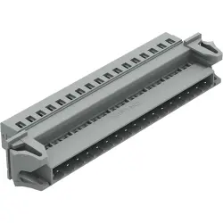 Pin header, 17 pole, pitch 5 mm, angled, gray, 231-617/114-000