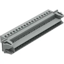 Pin header, 18 pole, pitch 5 mm, angled, gray, 231-618/114-000