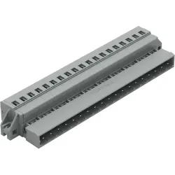 Pin header, 19 pole, pitch 5 mm, angled, gray, 231-619/019-000