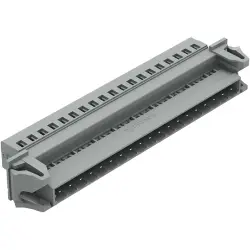 Pin header, 19 pole, pitch 5 mm, angled, gray, 231-619/114-000